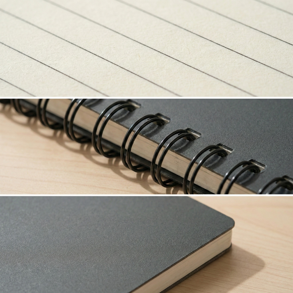 Classic Black Spiral Notebook Series with Ruler Edge Cover