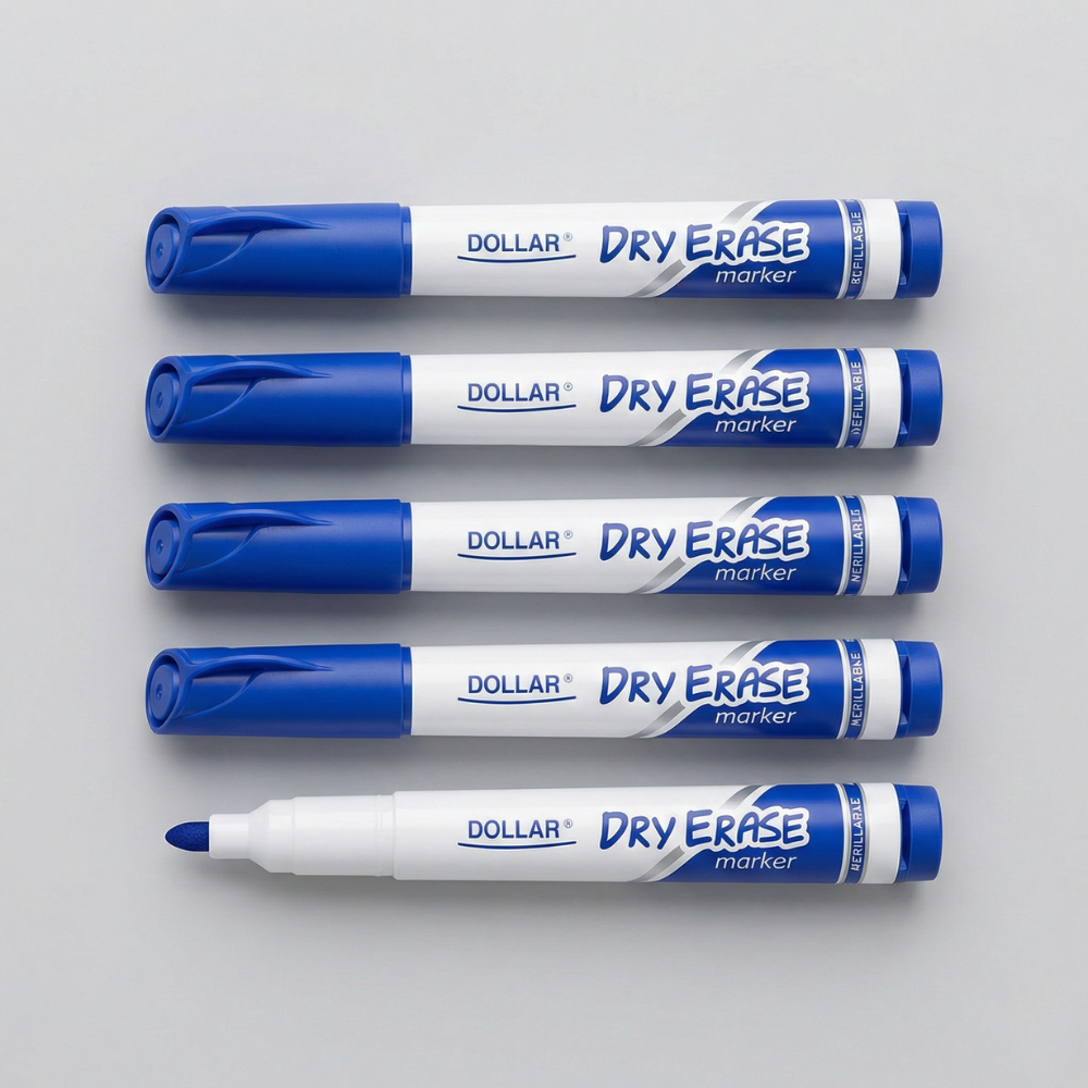Dollar Blue Dry Erase Whiteboard Markers, Blue Marker (Refillable) – Box Pack