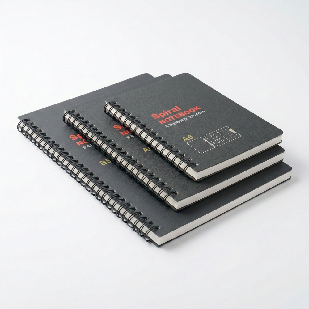Classic Black Spiral Notebook Series with Ruler Edge Cover
