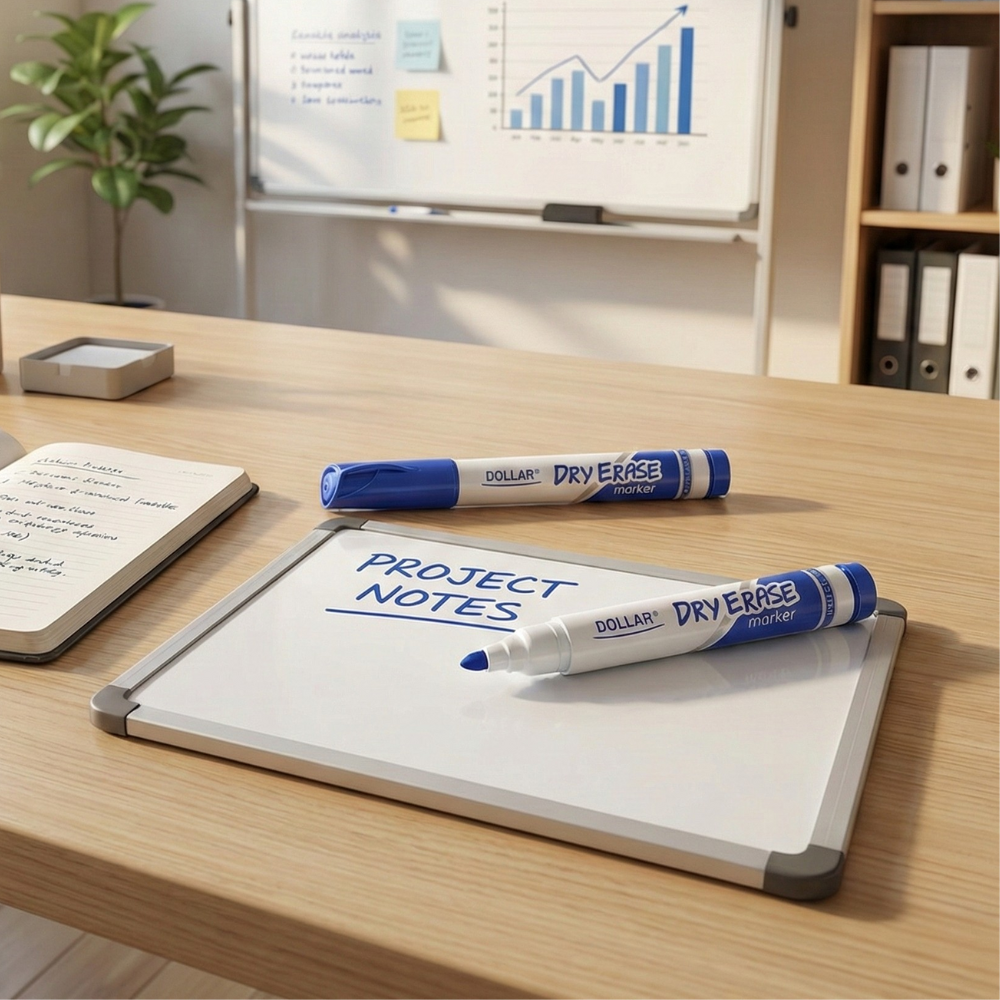 Dollar Blue Dry Erase Whiteboard Markers, Blue Marker (Refillable) – Box Pack