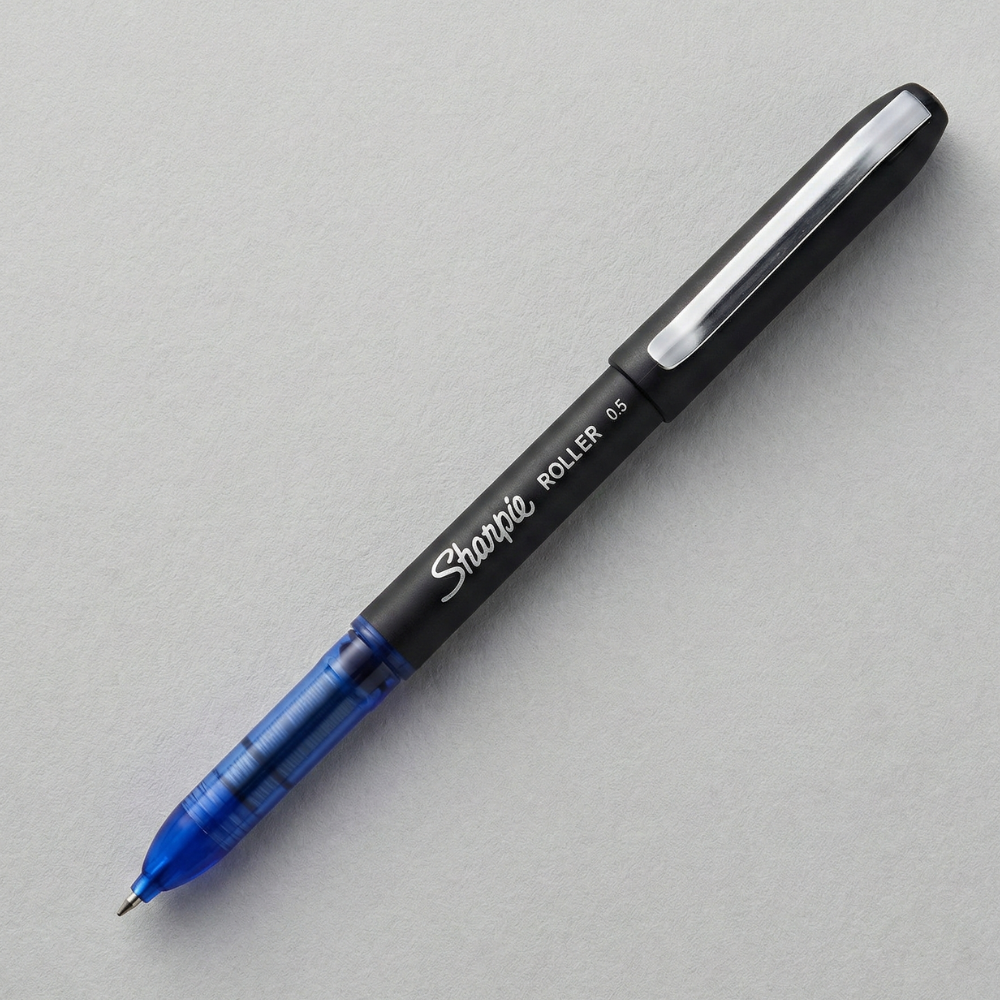 Sharpie Roller Ball Pens – 0.5mm Needle Point – Blue Ink Ball Point Pens (Box of 12)